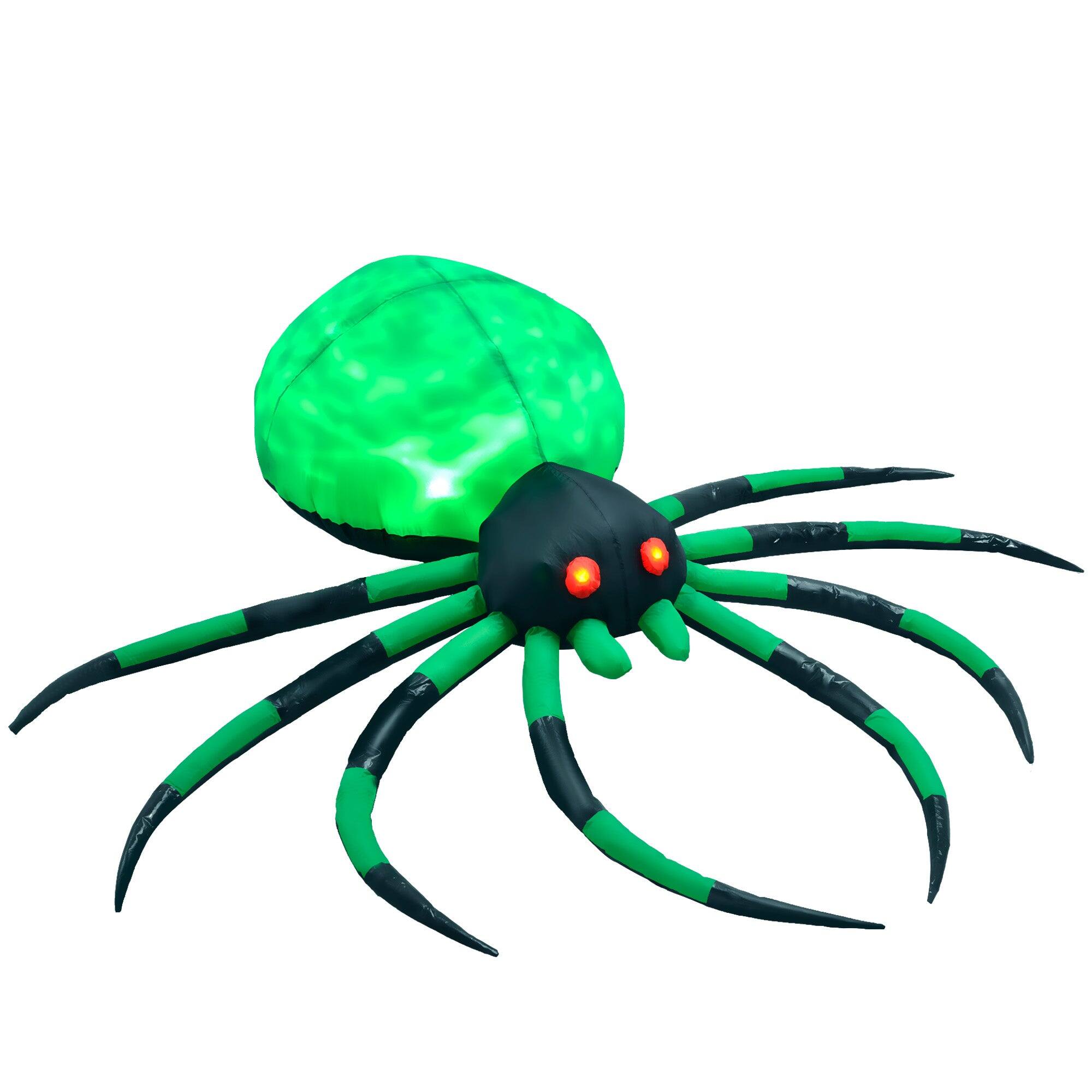 Front. Boyel Living - 6ft Halloween Inflatable Spider Green Lighted Waterproof Outdoor Yard Decoration with LED Lights - Green.