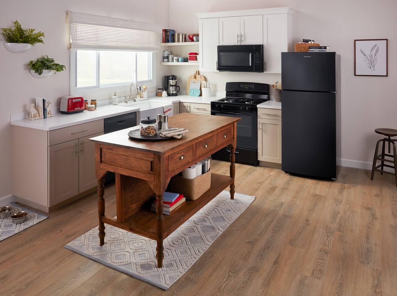 Alt View 4. Amana - 19 Cu. Ft.Garage Ready Top-Freezer Refrigerator and - Black.