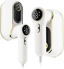 FINEAK - 1200W Portable Handheld Fabric Steamer 4 Modes LCD 10S Heat-Up 150ml Tank 180°Swivel Handle - White