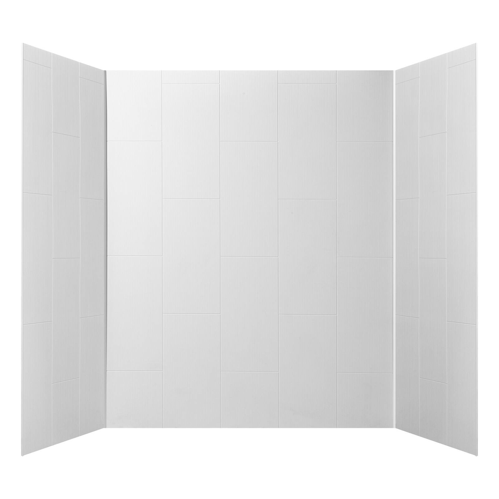 Alt View 5. VEVOR - Shower Wall Panels, 60" W x 36" D x 75" H, 0.14" (3.5 mm) Thick,3-Panel Waterproof SMC Shower Surround Kit,Quick Install - White.