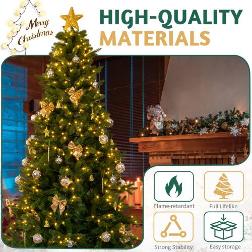 Merry Christmas

HIGH-QUALITY MATERIALS

- Flame-retardant
- Full Lifelike
- Strong Stability
- Easy storage
