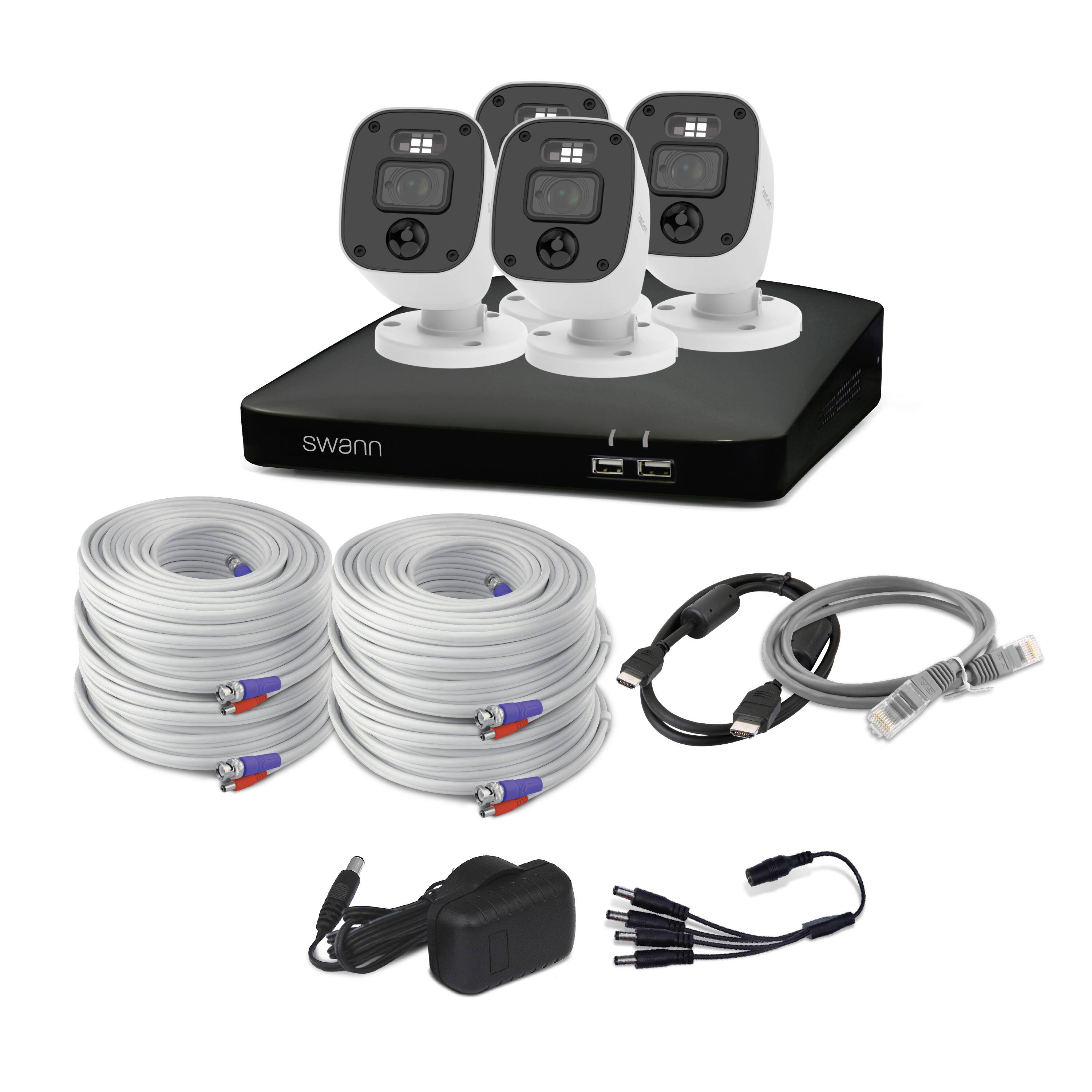 Swann SwannForce 2K Security Camera System, 4x Bullet Analog CCTV
