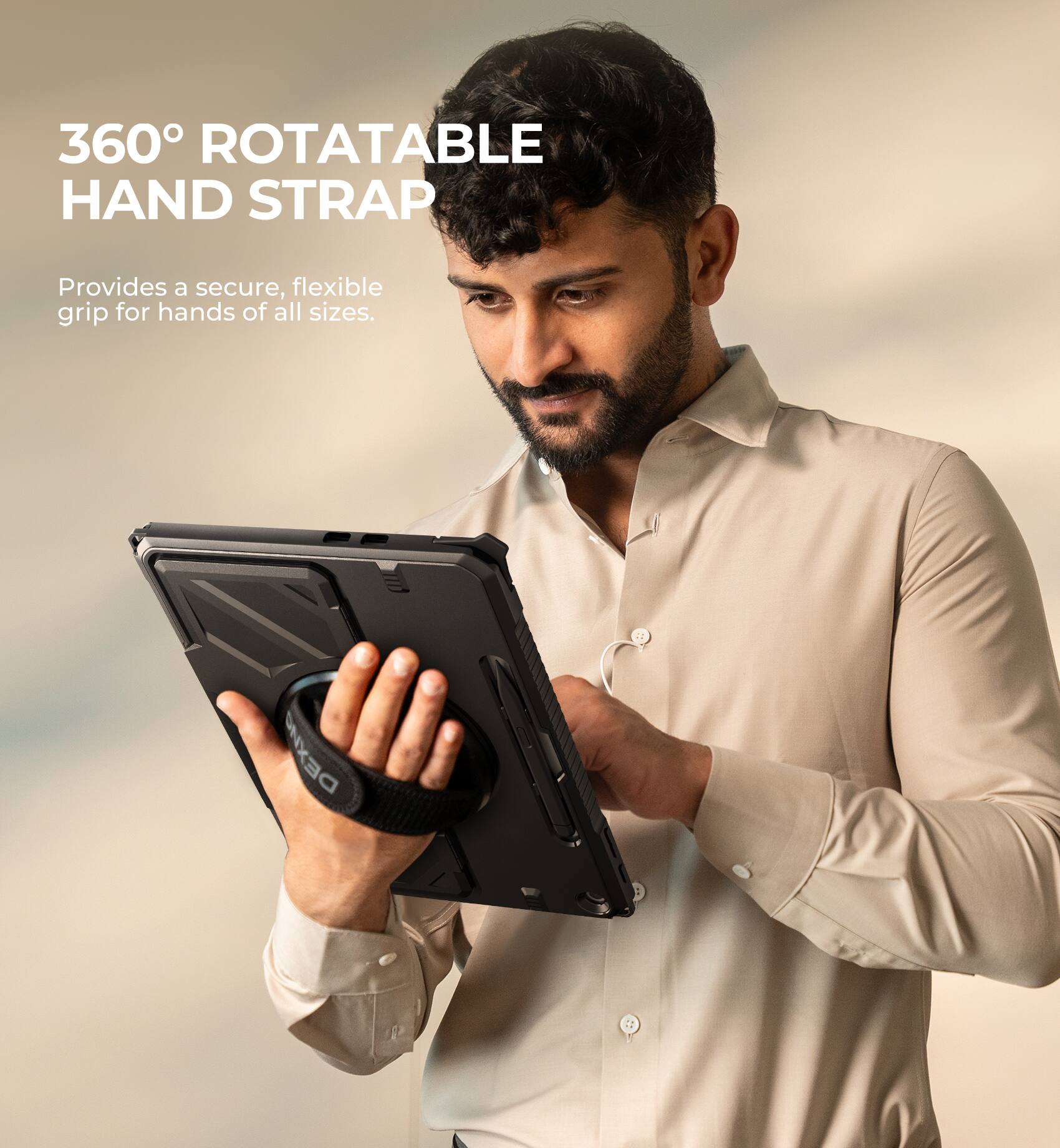 360° ROTATABLE HAND STRAP  
Provides a secure, flexible grip for hands of all sizes.