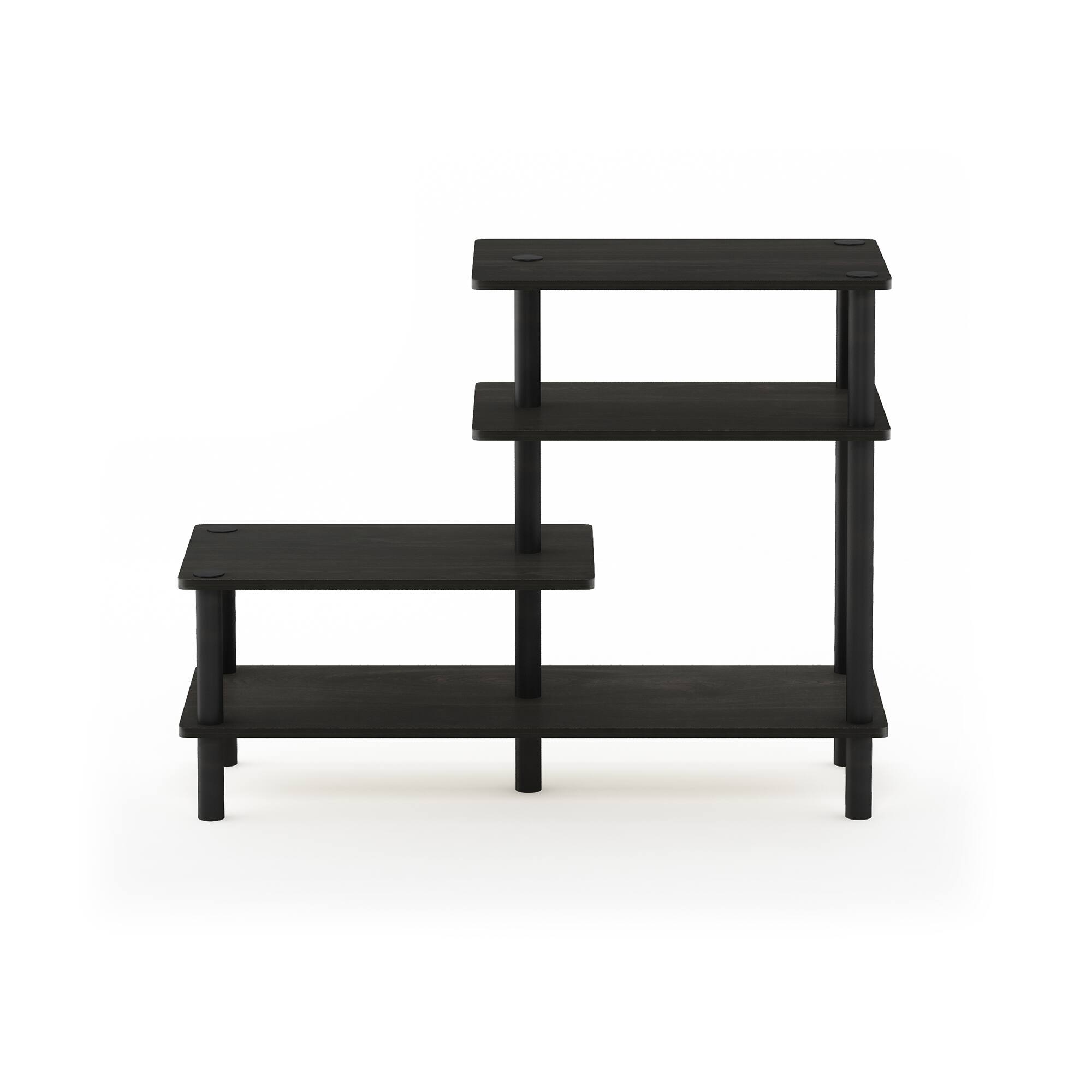 Alt View 2. Furinno - Turn-N-Tube 3-Tier Side Display Rack, Espresso/Black - Espresso/Black.