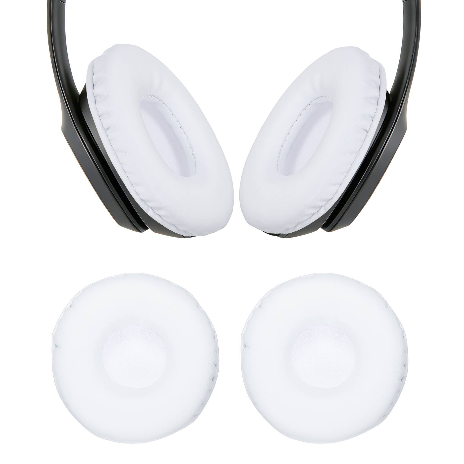 Unique Bargains - 2pcs Universal Wireless Ear Pads Replacement Cushions 2.6 Inch Soft High Density for Headphones Gaming - White