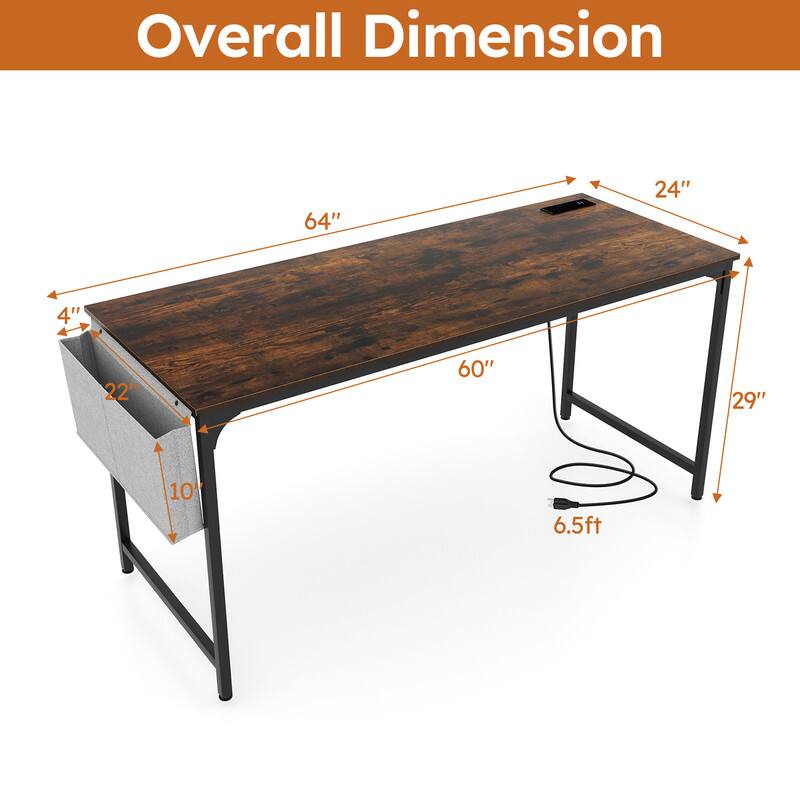 Overall Dimension: 64" x 24" x 4" x 22" x 60" x 29" x 10" x 6.5ft