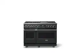 Viking - 48 in. Wide 6 Burner Dual Fuel Sealed Burner Range with Griddle-LP - Antique Bronze