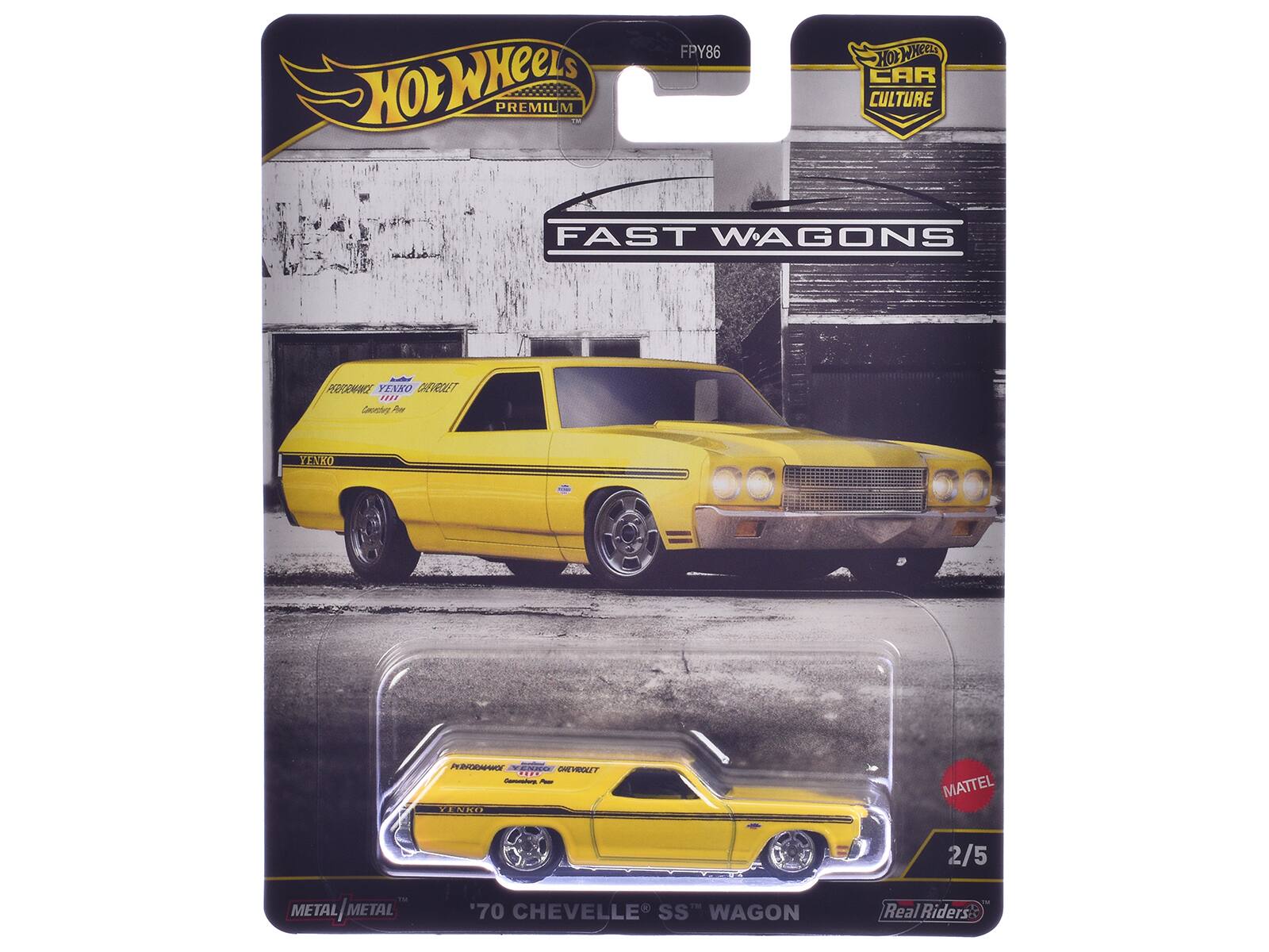 Hot Wheels Premium FPY86 Hot Wheels Car Culture Fast Wagons - Yenko Chevrolet - '70 Chevelle SS Wagon - Real Riders - 2/5 - Metal / Metal