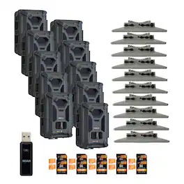 Spypoint - Force-24MP Non-Cellular Trail Camera Bundle (10 Pack) with Accessories