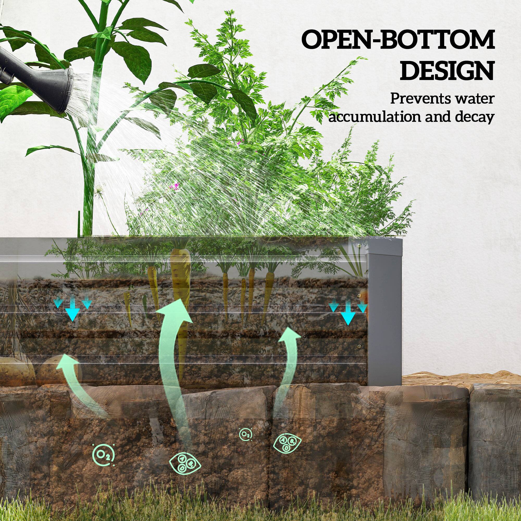 OPEN-BOTTOM DESIGN  
Prevents water accumulation and decay