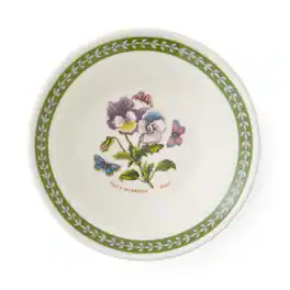 Portmeirion - Botanic Garden Etchings Oatmeal Bowl 6.5" - Pansy, Floral Laurel - Multicolored