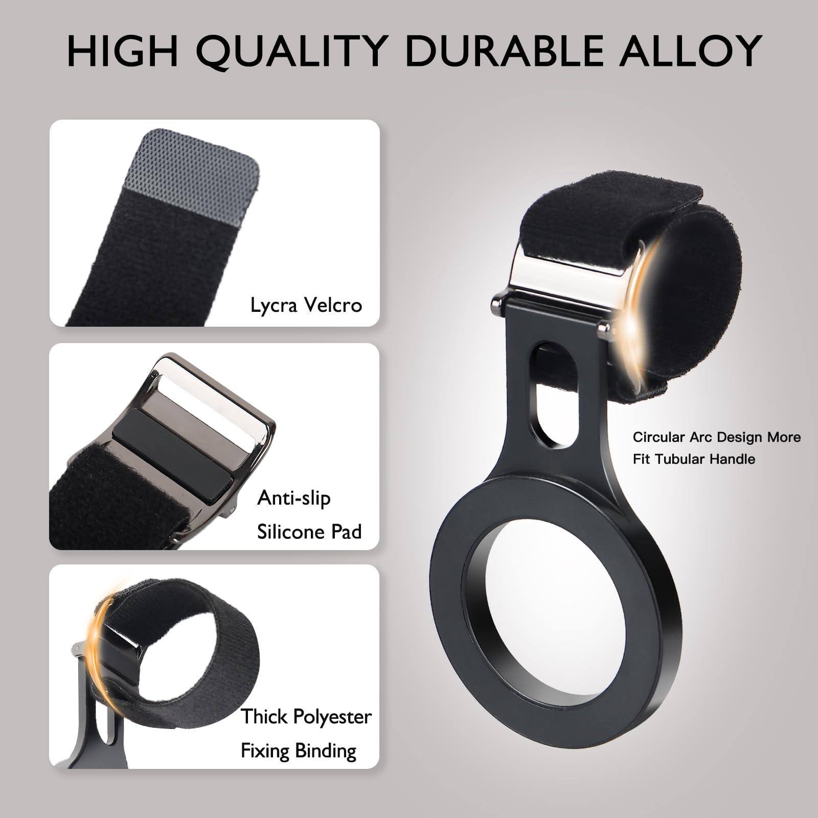 HIGH QUALITY DURABLE ALLOY

- Lycra Velcro
- Anti-slip Silicone Pad
- Thick Polyester Fixing Binding
- Circular Arc Design More Fit Tubular Handle