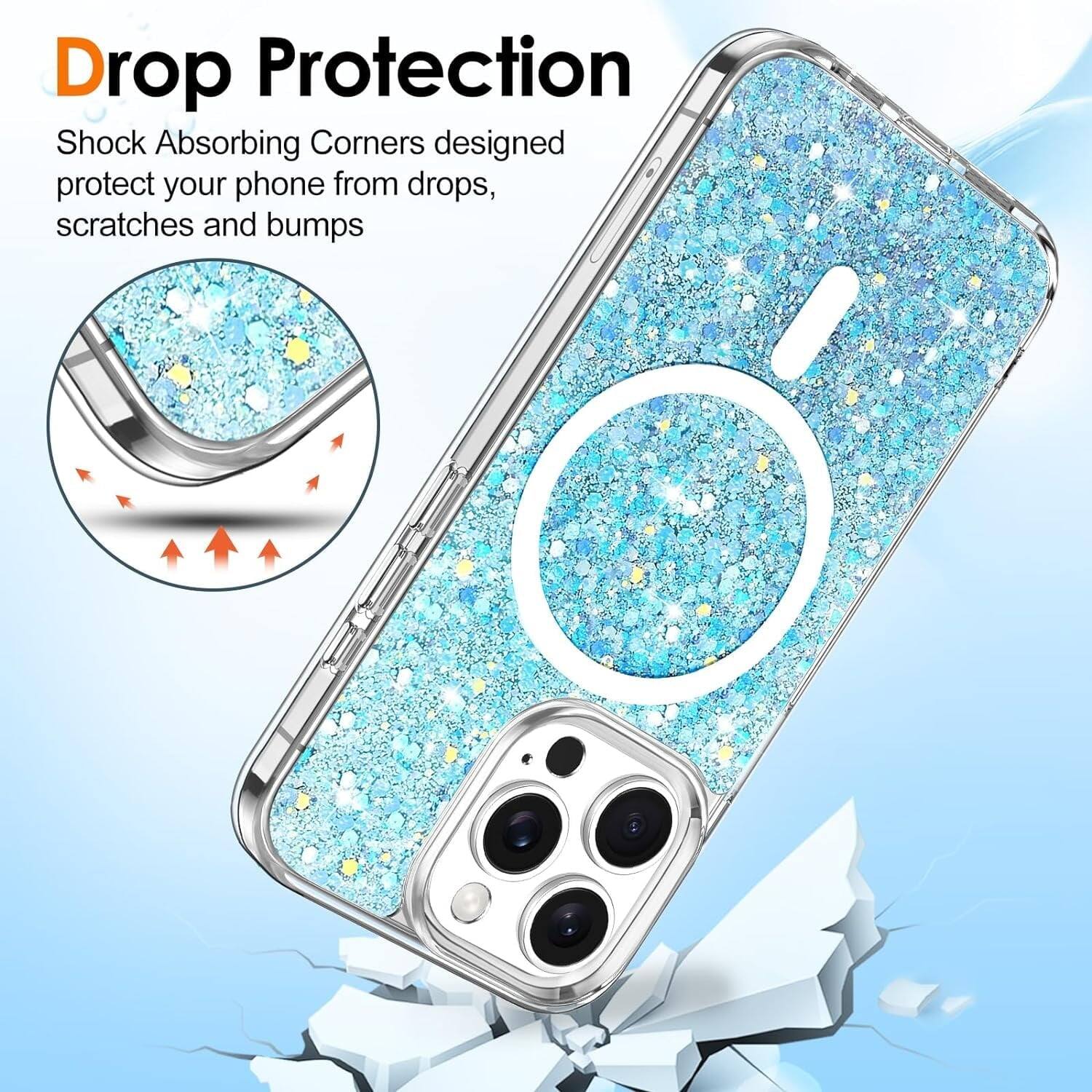 Drop Protection
Shock Absorbing Corners designed to protect your phone from drops, scratches and bumps