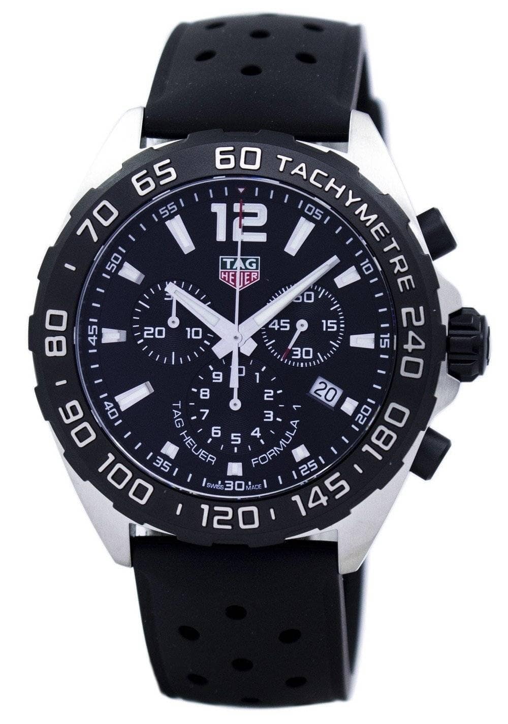 TAG Heuer - Formula 1 Chronograph Tachymeter Swisss Made Quartz CAZ1010.FT8024 Mens Watch Rubber Strap 200M - Black
