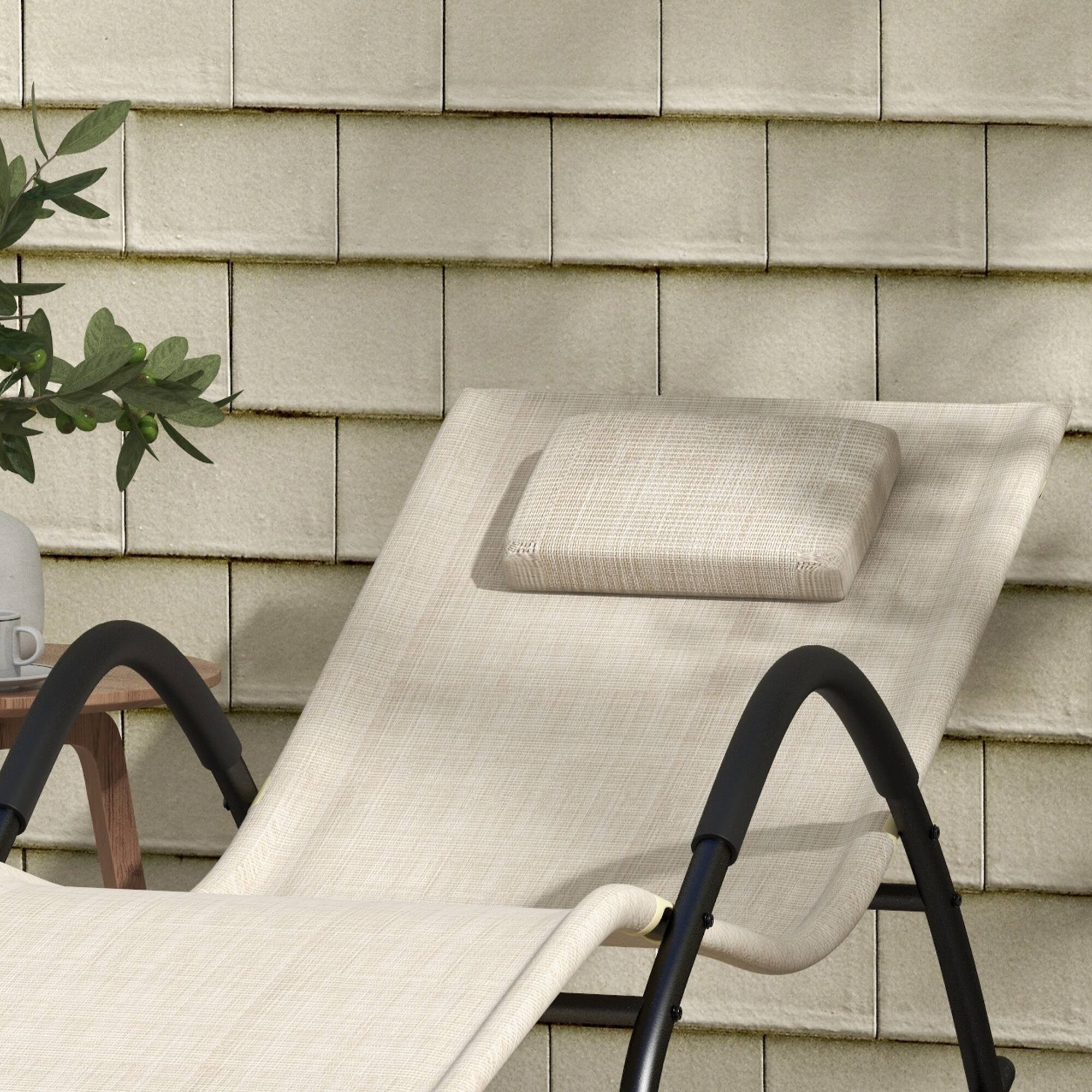 Alt View 6. Outsunny - Water Resistant Rocking Chair for Sunbathing, Lawn, Garden or Pool - Brown.