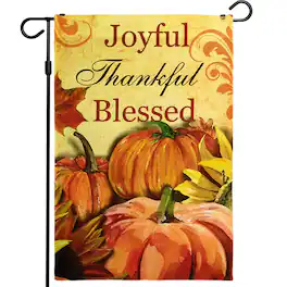G128 - Thanksgiving Garden Flag 12x18 in 150D Polyester Joyful Thankful Blessed - Assorted Colors