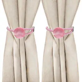 Unique Bargains - Premium 4pcs Rope Curtain Tiebacks with Buckle Decorative Holders for Home Office Thin Sheer Window Curtains - Pink