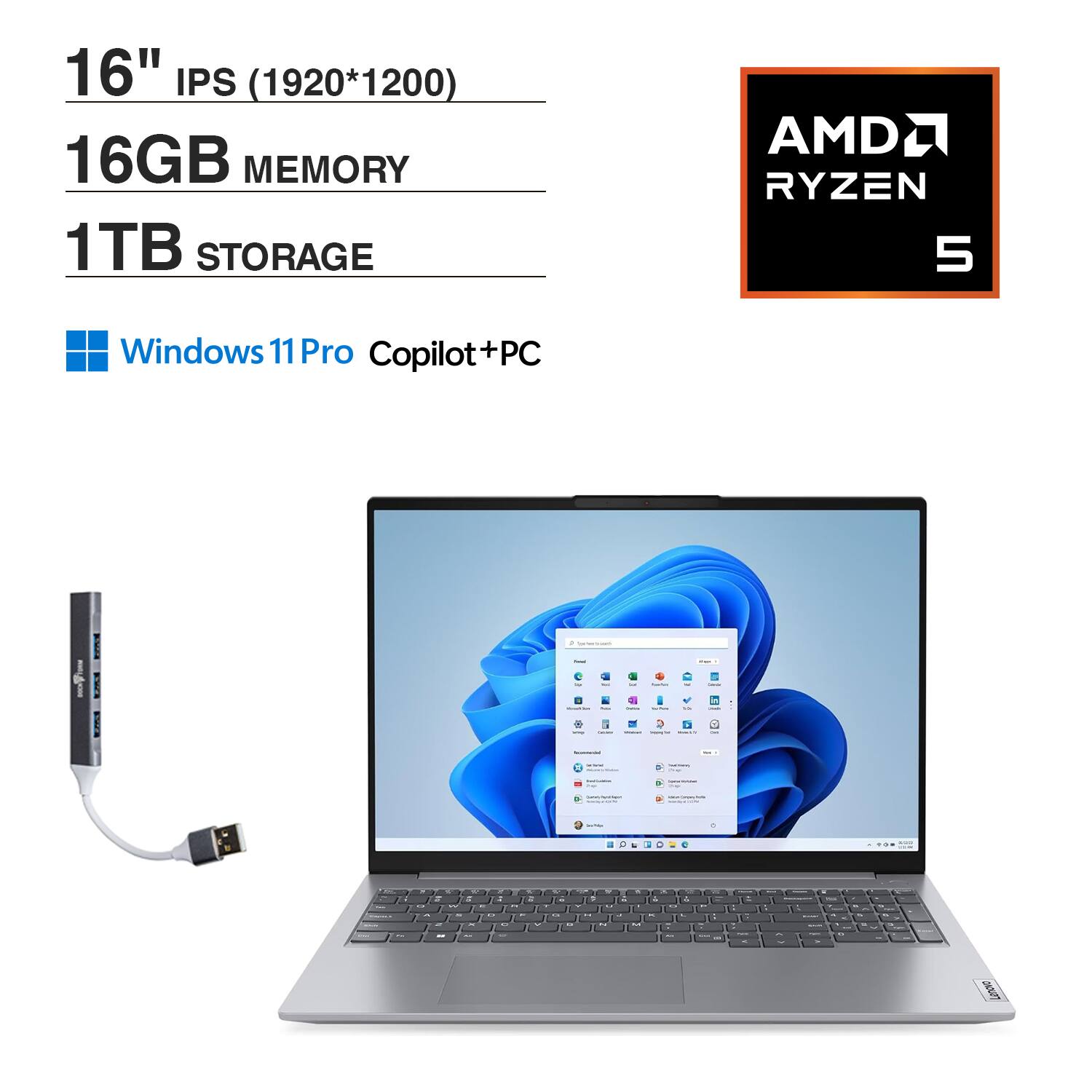 メモリー16GB/M.2 SSD 1TB Lenovo i5-11 アプグレ版 Lenovo ThinkBook 16 Gen 6 Business Laptop (16