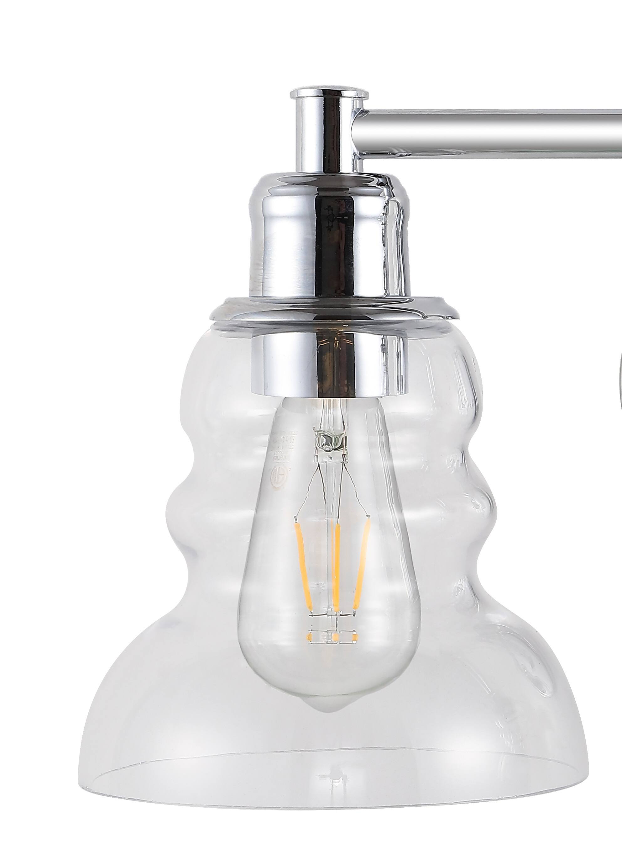 Alt View 4. Jonathan Y - Manhattan Vintage 35.5" 4-Light Metal/Glass Industrial Rustic LED Vanity, Chrome - Chrome.
