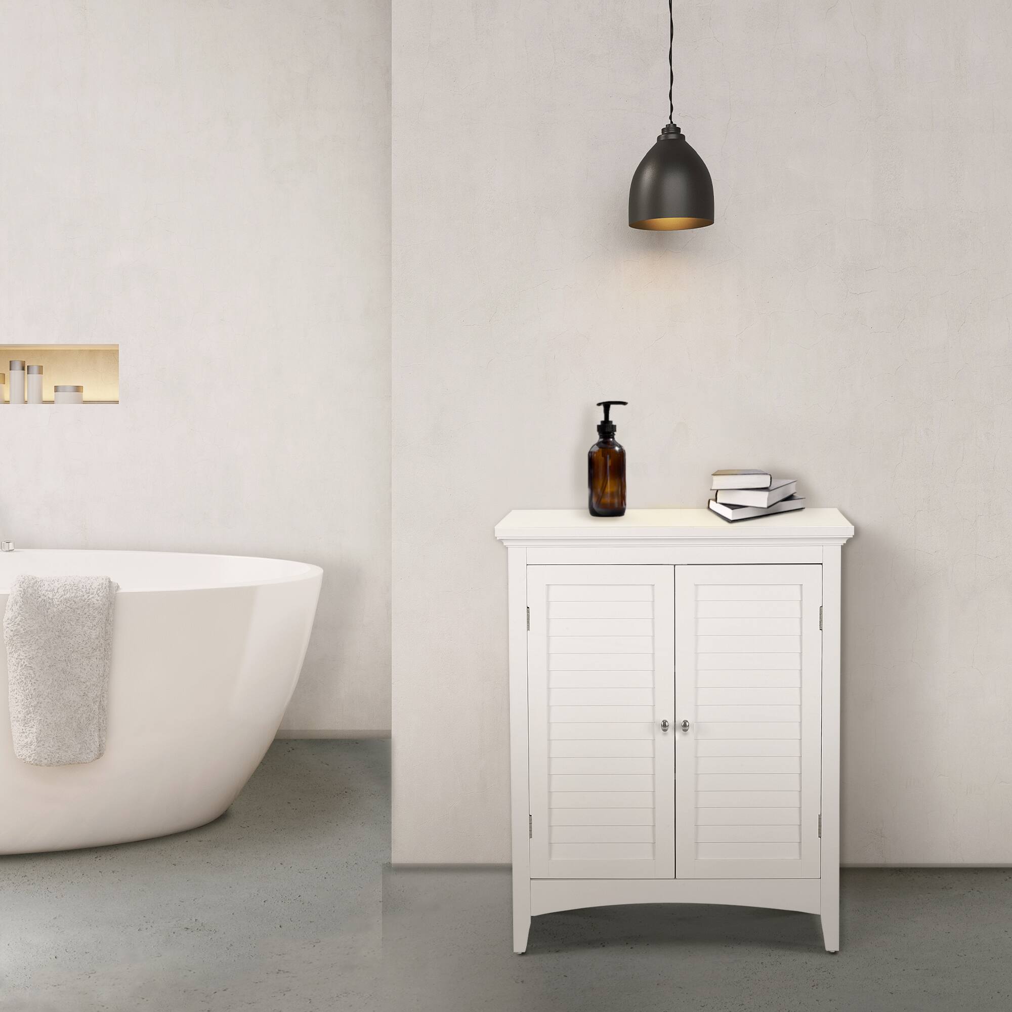 Front. Teamson Home - Teamson Home Glancy Freestanding Two-Door Floor Cabinet, White - White.