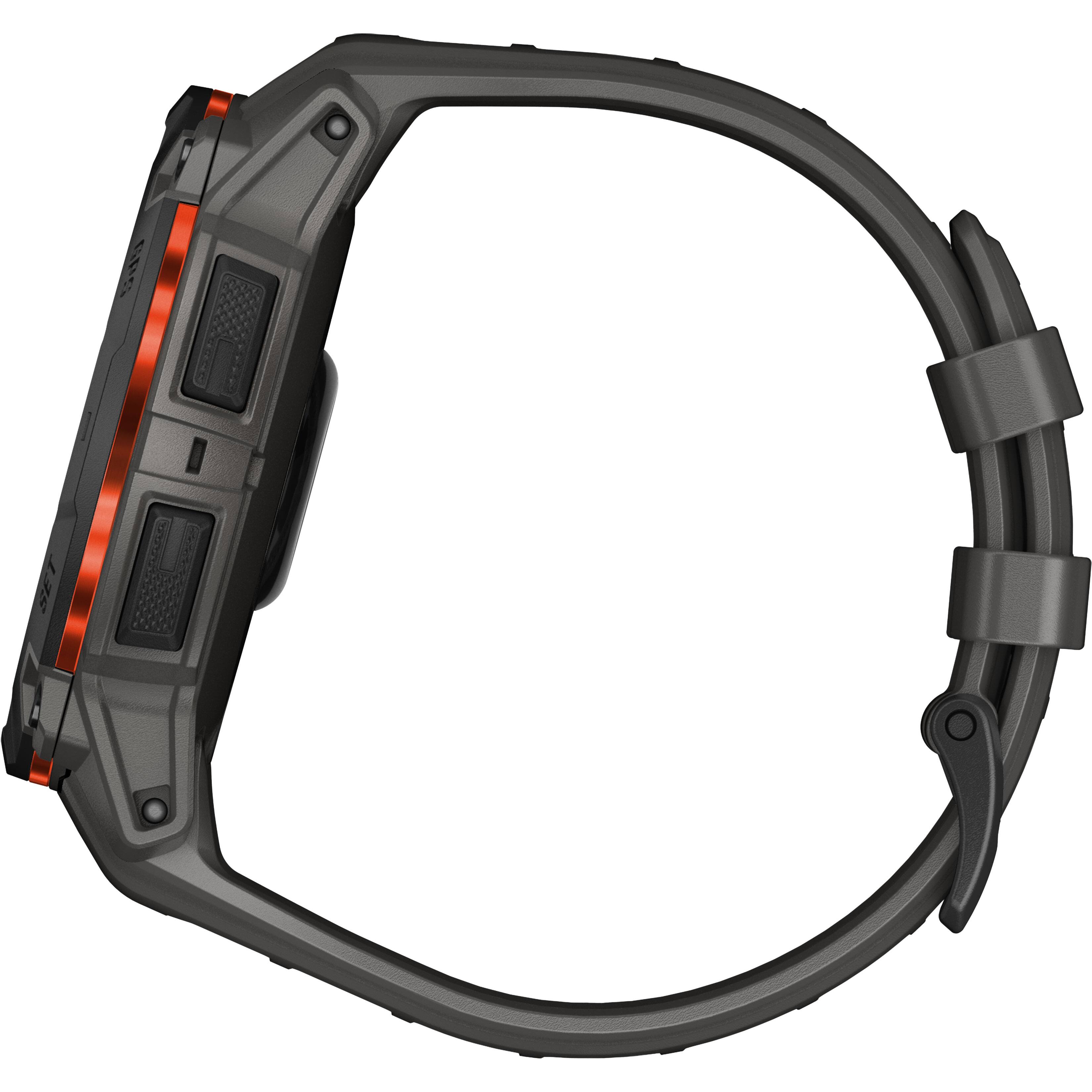 Alt View 8. Garmin - Instinct 3 Solar GPS Smartwatch 50 mm Fiber-reinforced Polymer - Black with Charcoal Band.