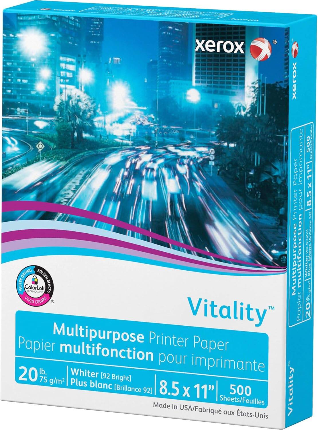 REMOVE - xerox Vitality Multipurpose Print Paper, 92 Bright, 20 lb Bond Weight, 8.5 x 11, White, 500 - 1 Ream