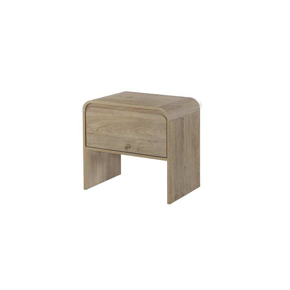 Back. New Classic Furniture - Mara 2-Piece Wood End Table/Bedside Table in Natural - Beige.