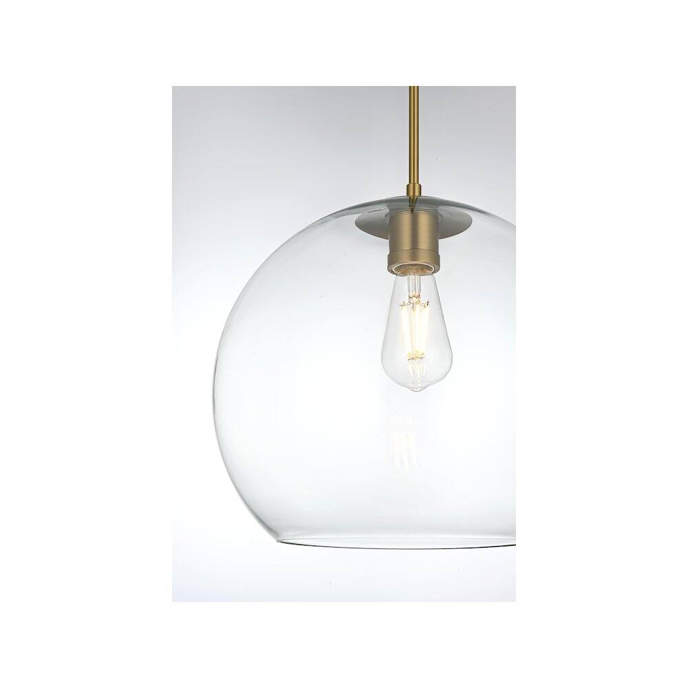Alt View 3. Living District - Baxter 14 Inch Pendant Clear Shade in Satin Gold - Satin Gold And Clear.