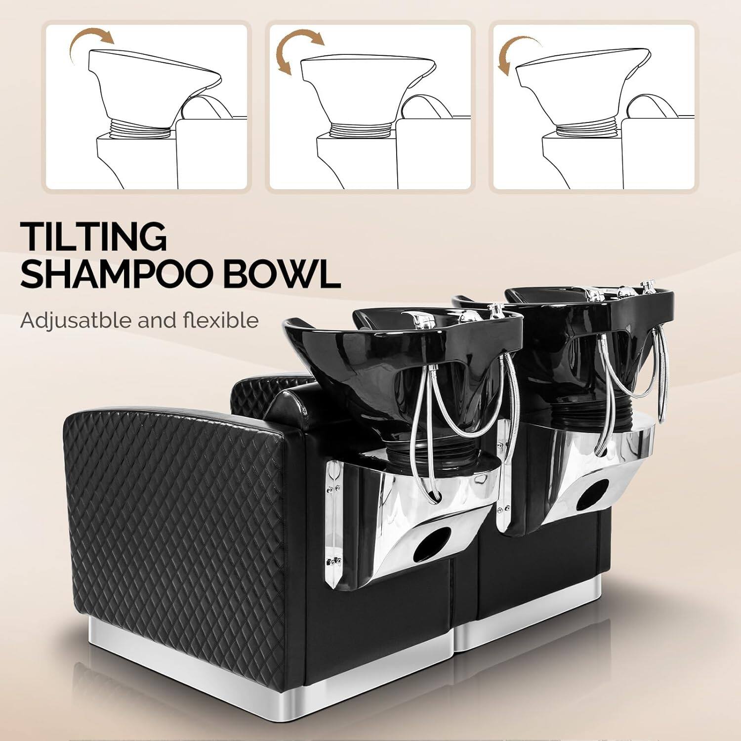 TILTING SHAMPOO BOWL  
Adjustable and flexible