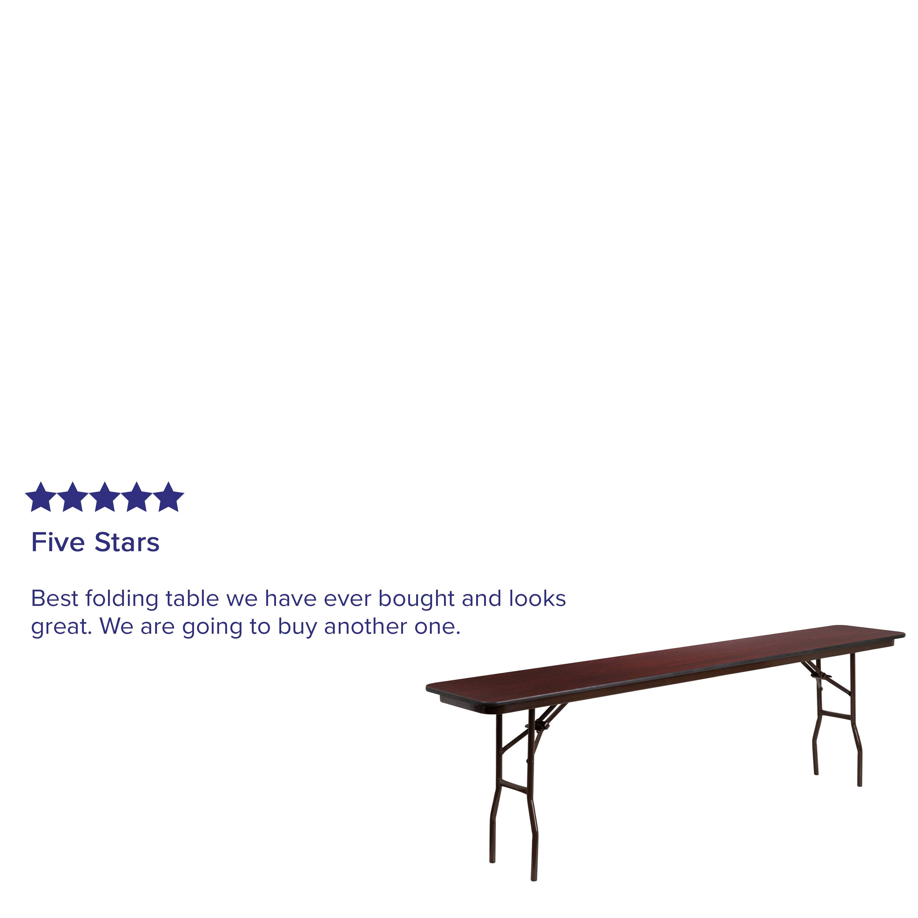 Alt View 13. Alamont Home - 8-Foot Mahogany Melamine Laminate Folding Training Table - Mahogany.