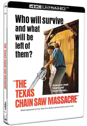 Front. The Texas Chain Saw Massacre (Steelbook) - 4K Blu-Ray.