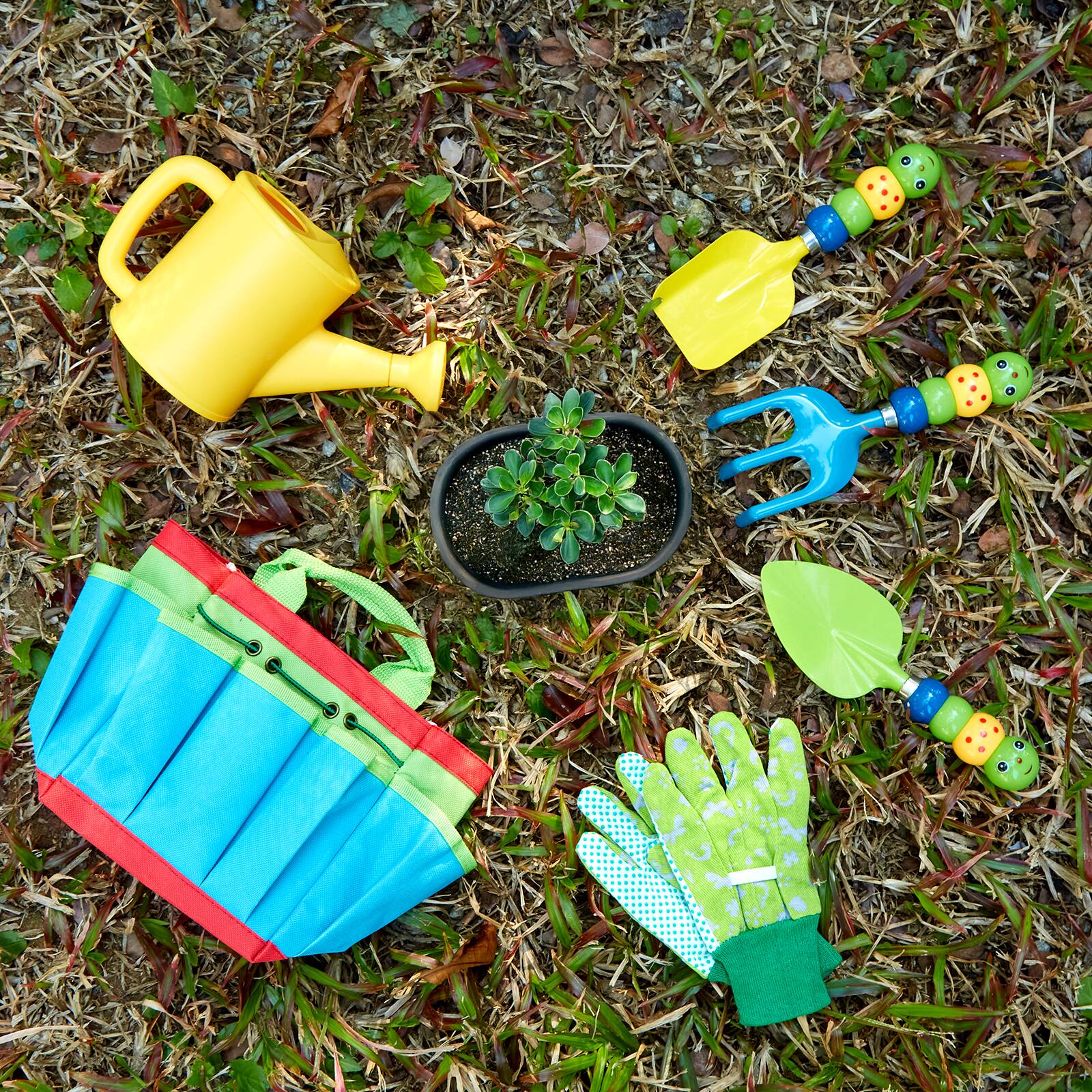 Alt View 7. Fitnate - 6 Pcs Caterpillar Kids Gardening Tools Kit - Multicolor.
