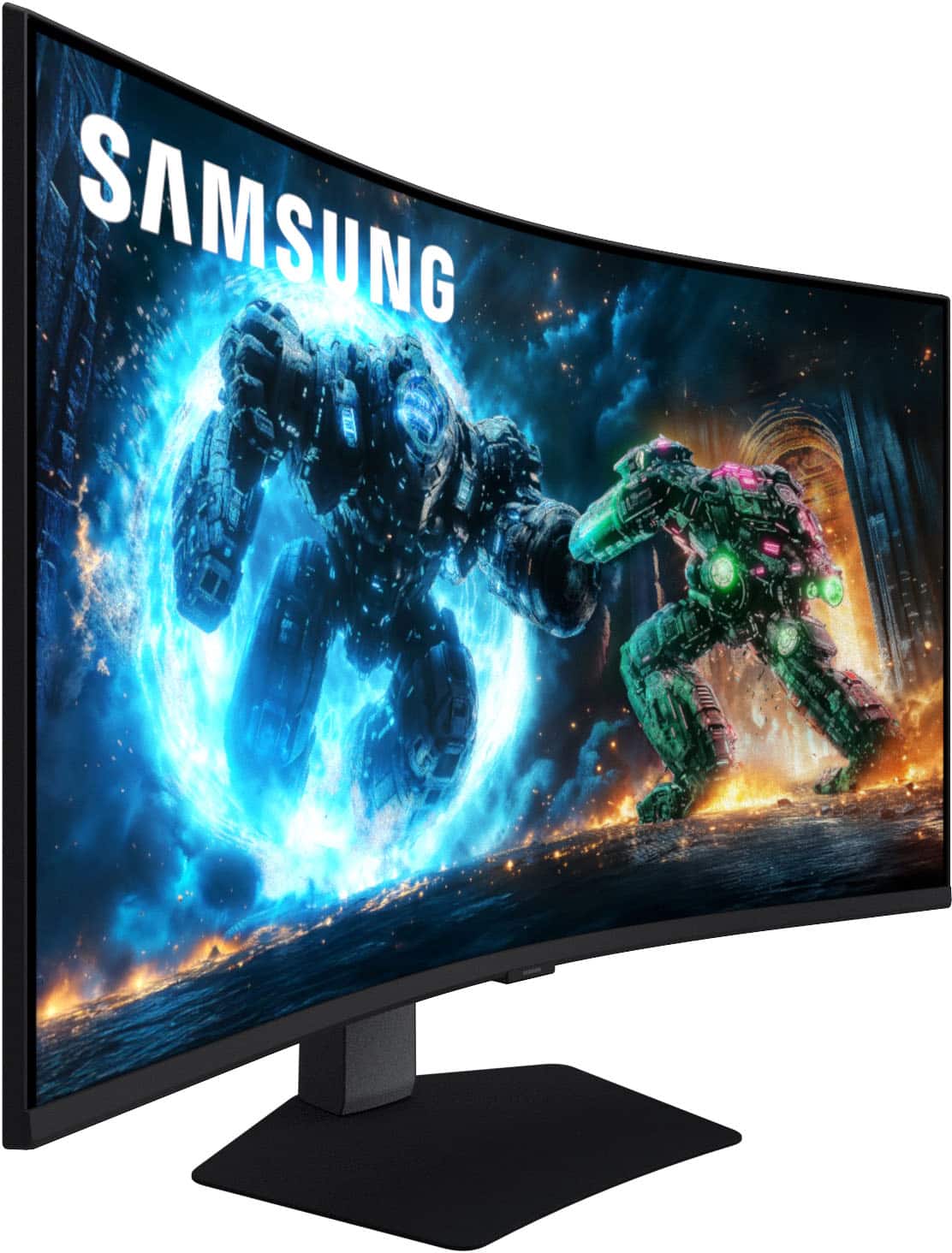 Alt View 1. Samsung - 37" Odyssey G75F 4K 165Hz 1ms AMD FreeSync Prem Pro Curved Gaming Monitor with HDR 600 (DisplayPort, HDMI) - Black.