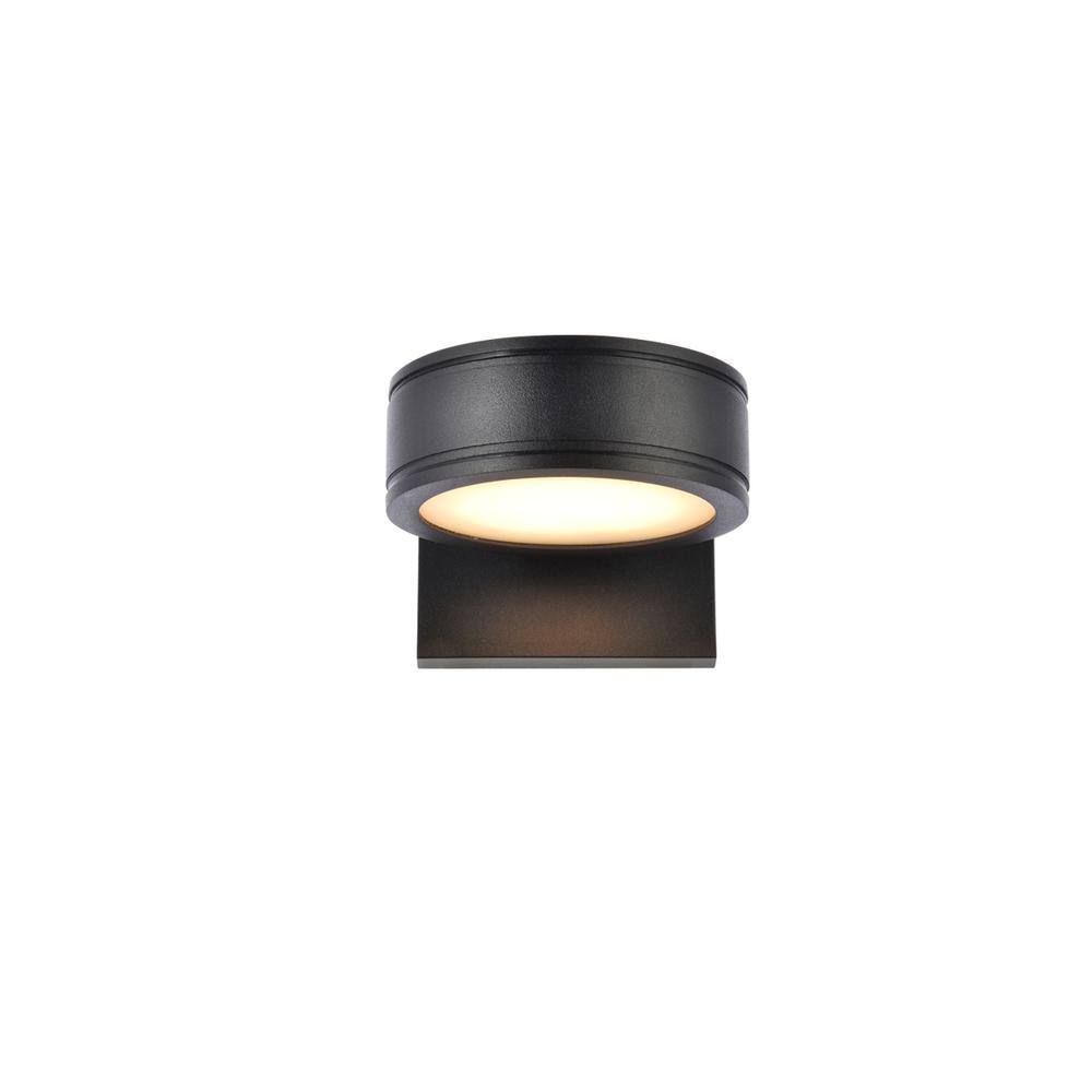 Left. Living District - Raine Integrated LED wall sconce in black - Black.
