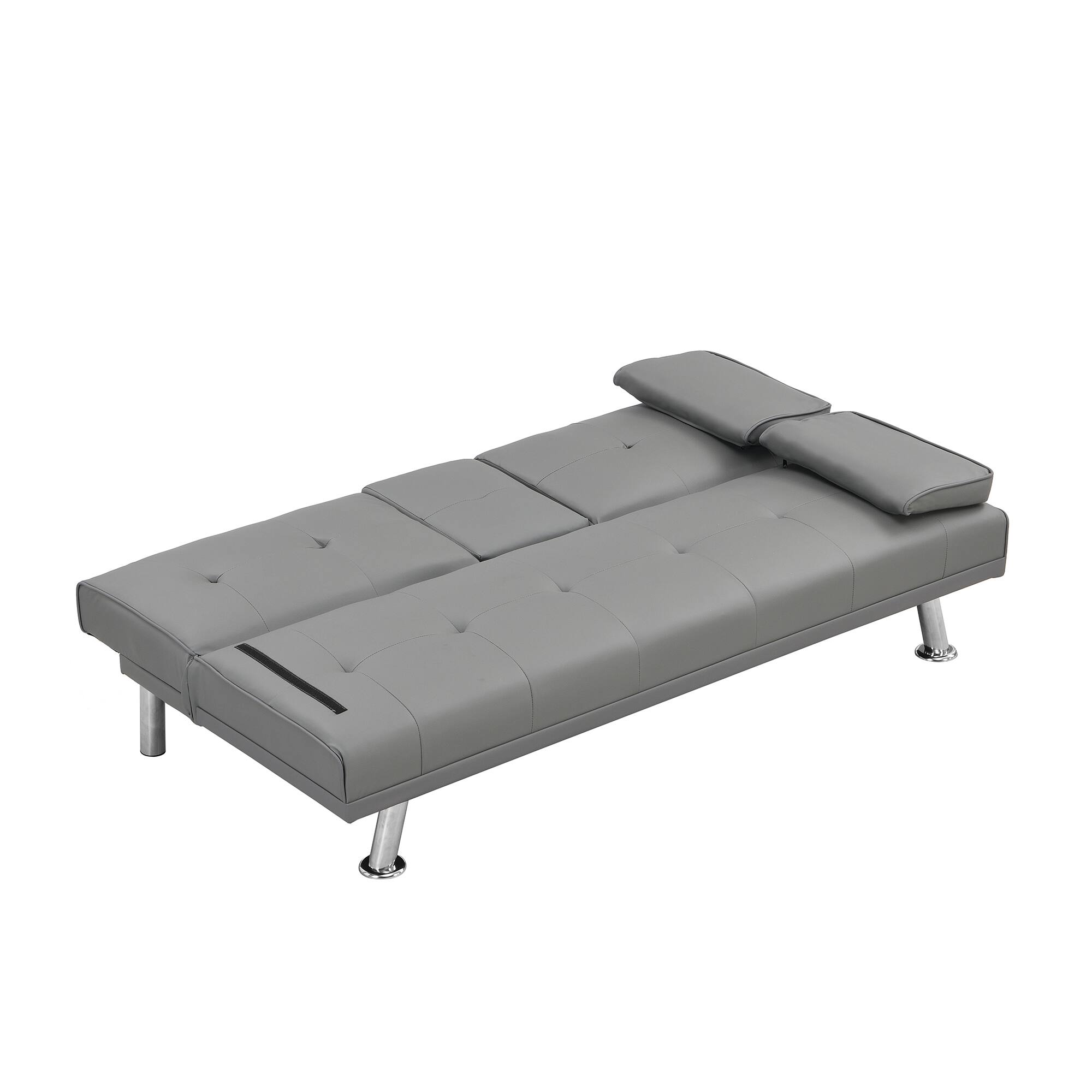 Tiramisubest Modern Sofa Bed with Armrest Two Holders, PVC Upholstery ...