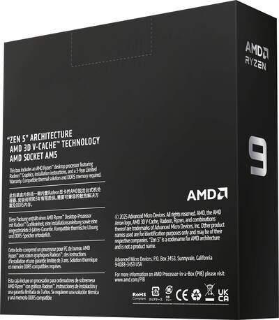 AMD Ryzen 9 9950X3D2 Dual Edition 16 Core 32 Thread 4.3GHz (5.6GHz AMD Ryzen 9 9950X3D2 Dual Edition 16 Core 32 Thread 4.3GHz (5.6GHz