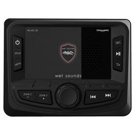 Wet Sounds - WS-MC-20 2-Zone Media Center With Bluetooth, AM/FM/Weather Band, USB, 3" Color Display - Black/Gray