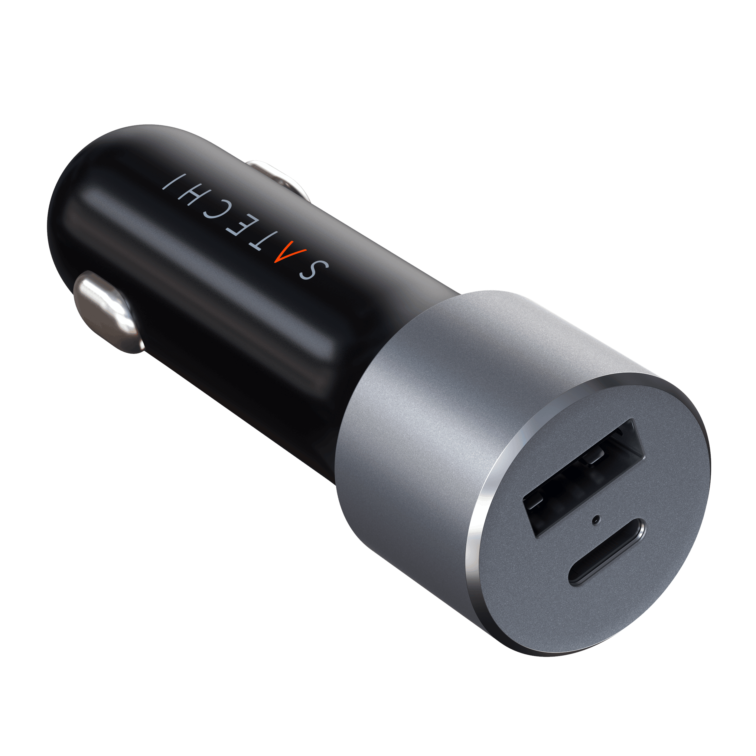 Left. Satechi - 72W Type-C PD Car Charger Adapter - Space Gray.