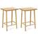 Front. Costway - 25.5" Counter Height Stool Set of 2 with Footrest & Solid Wood Frame Natural - Natural.