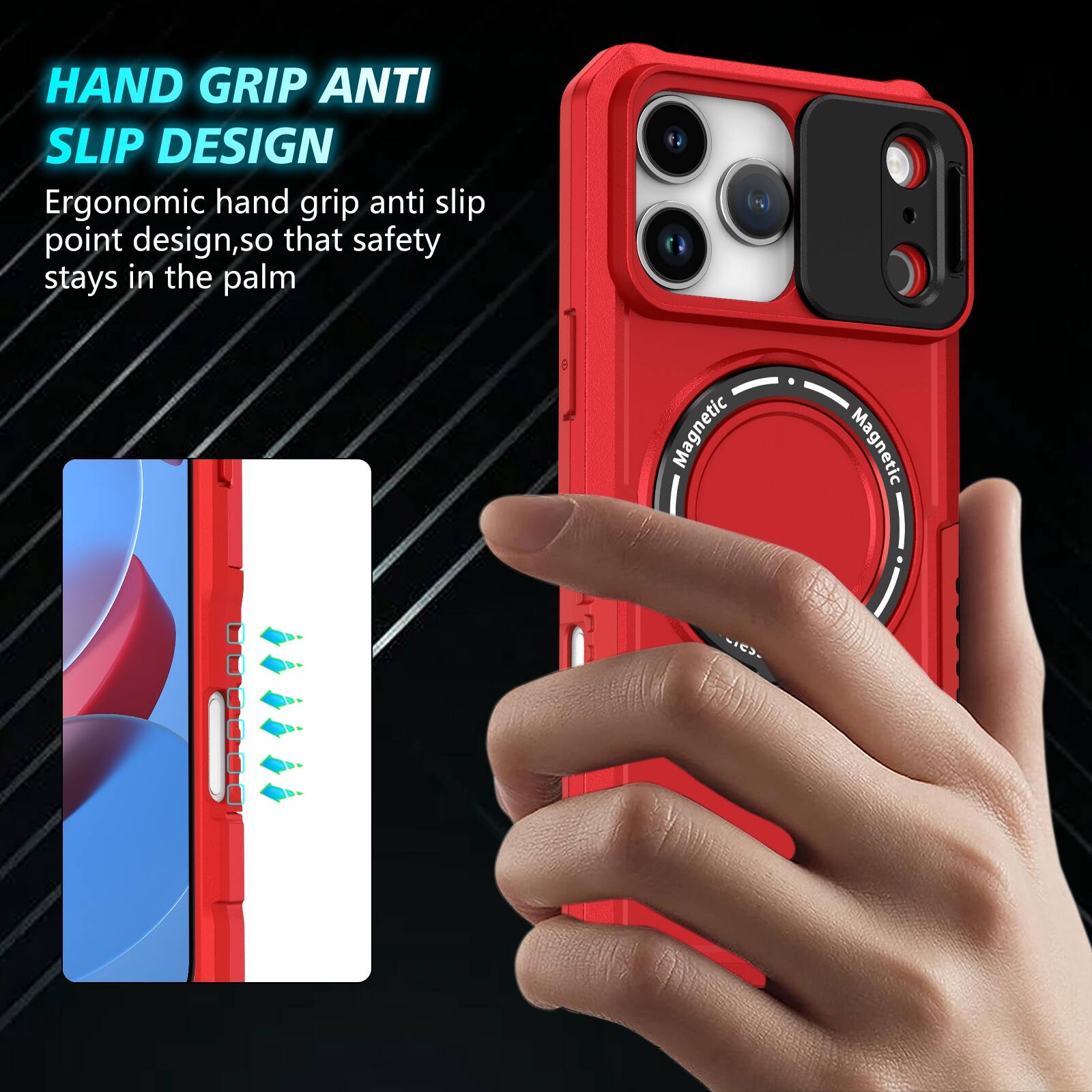 Dteck Rugged Phone Case for Apple iPhone 18 Pro, Magnetic Shockproof ...