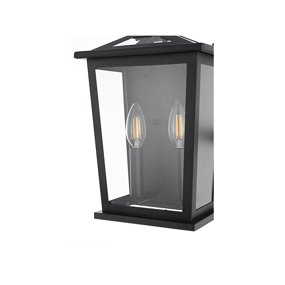 Left. Elegant Lighting - Richmond 7 inch Outdoor Pendant in Black - Black.