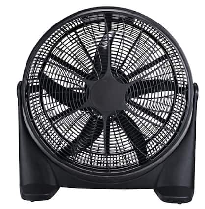 Front. Premium Levella - 20" 3-Speed Floor Fan with Angle Adjust in Black - Black.