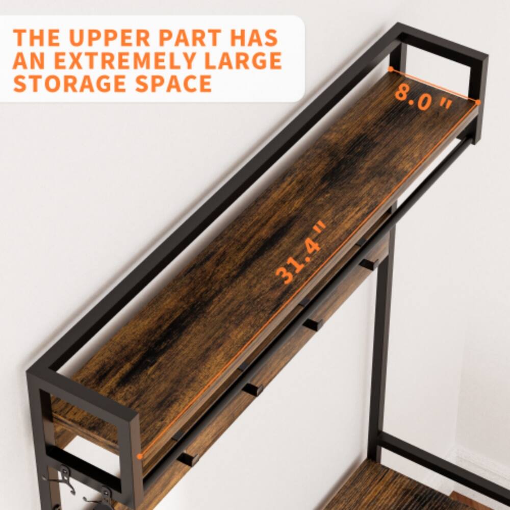 The upper part has an extremely large storage space. 8.0" 31.4"