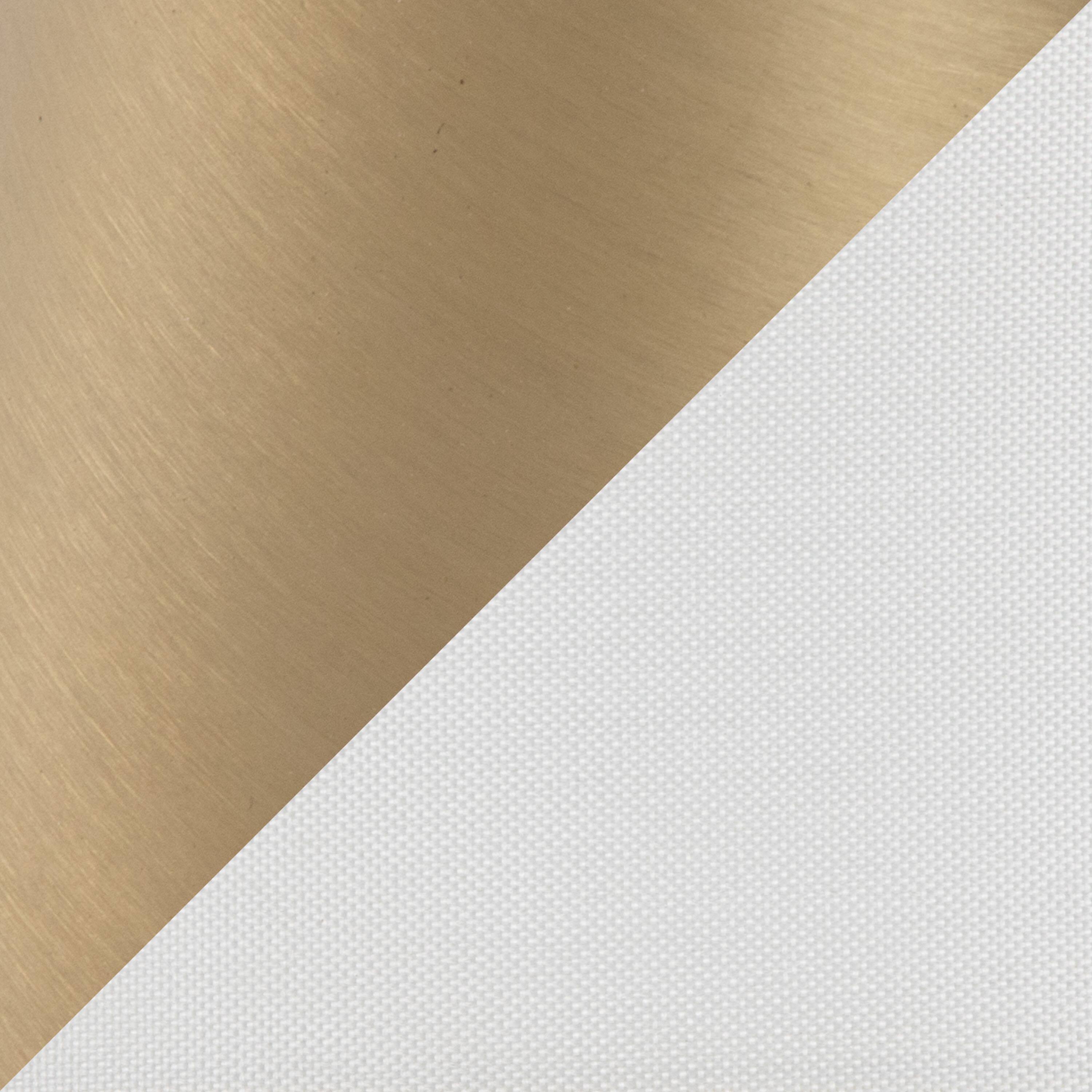 Alt View 1. Loheer - Loheer 64 Inch Gold Floor Lamp Contemporary Metal Standing Light with White Linen Shade for Living Room Bedroom - Gold.