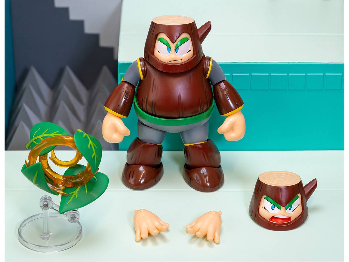 Alt View 1. Jada - Wood Man 5" Moveable Figure Deluxe with Accessories, Alternate Head & Hands Mega Man 1987 Video Game Model by Jada - Multi.