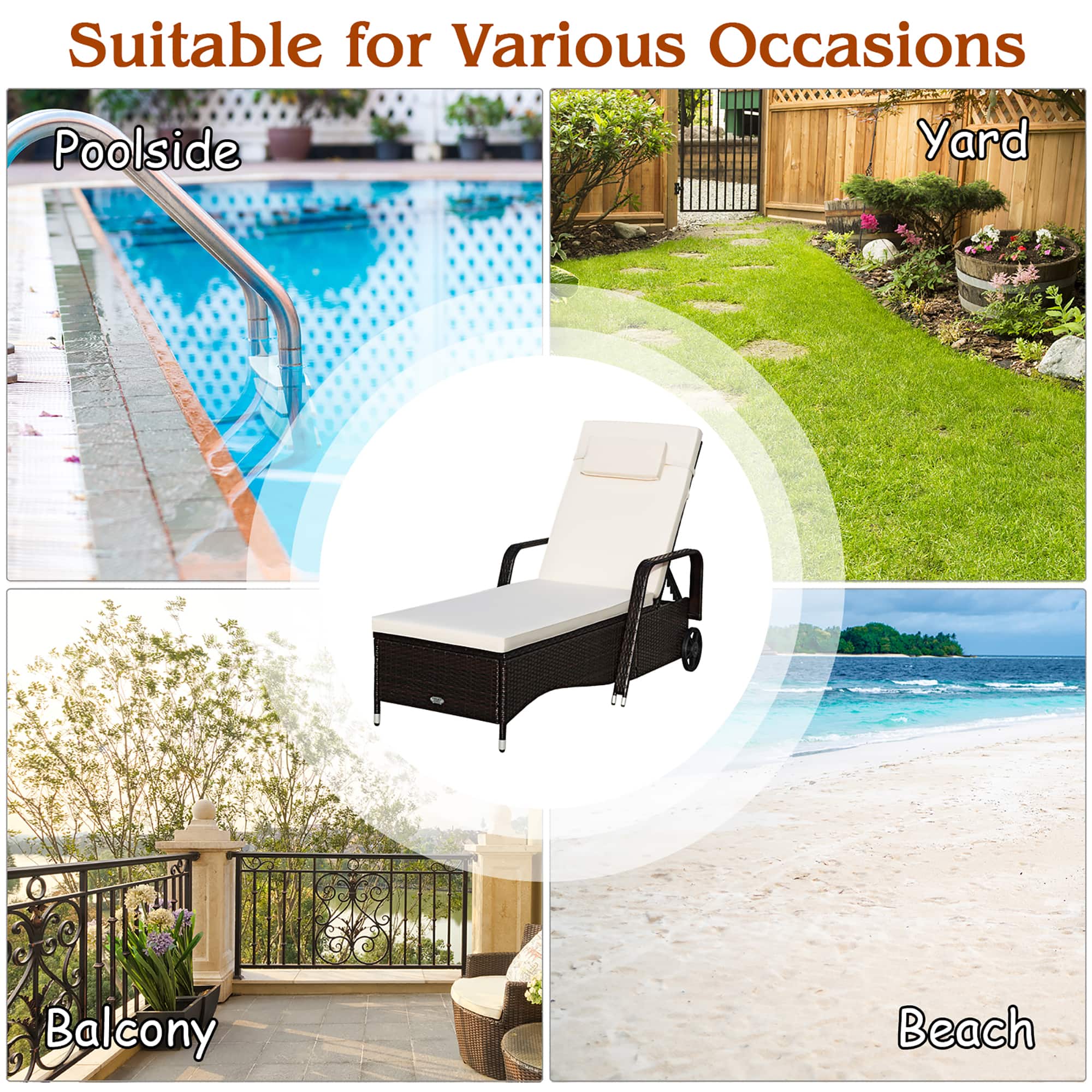 Suitable for Various Occasions: Poolside, Yard, Balcony, Beach