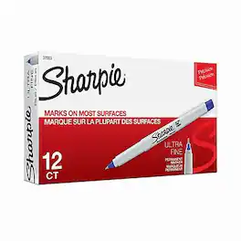 Sharpie - Permanent Marker, Ultra Fine Tip, Blue, Dozen (37003)