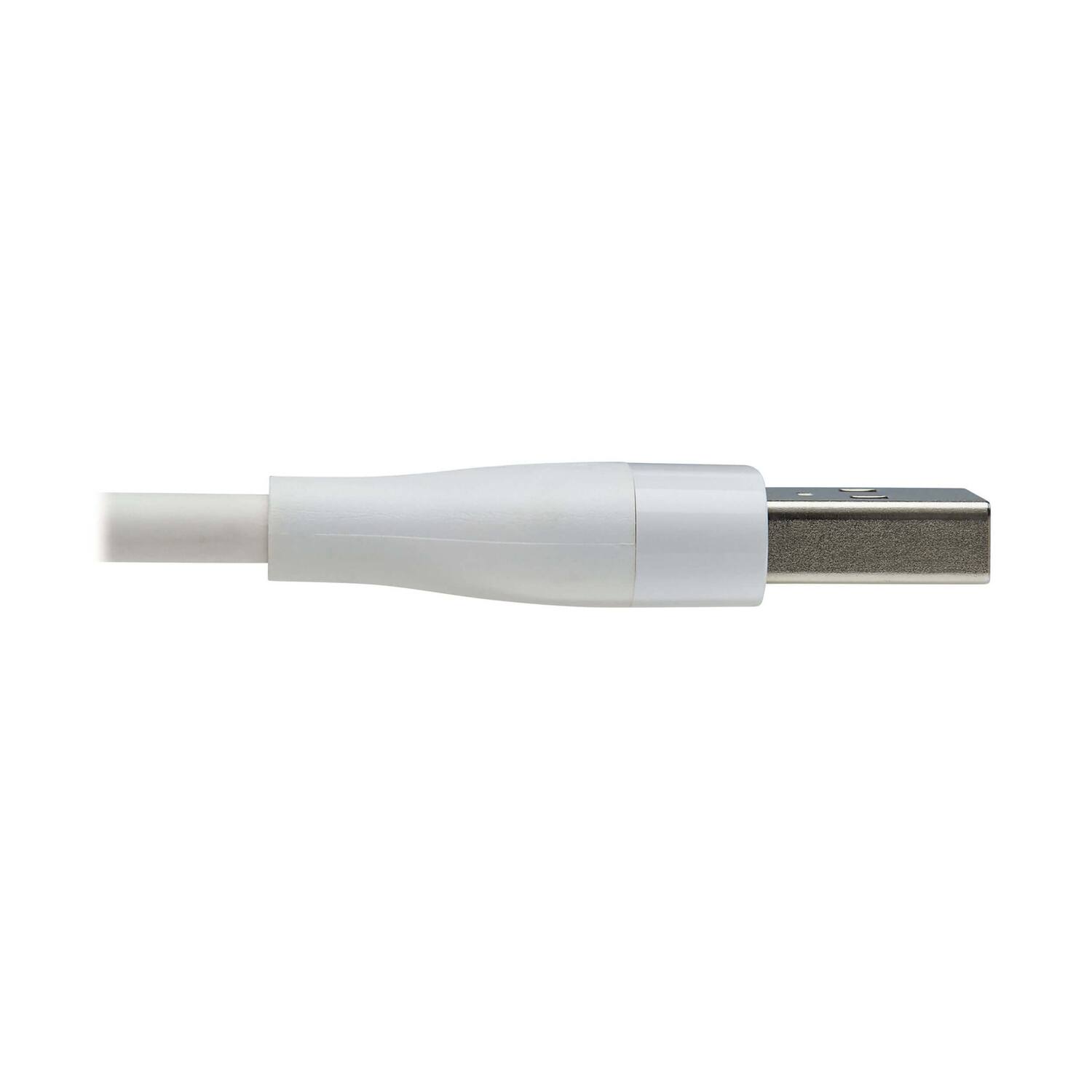 Back. Tripp Lite - Tripp Lite By Eaton Safe-it Universal Usb-a To Lightning, Usb Micro-b, And Usb-c Charge And Sync Antibacterial Cable - White.