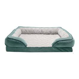 Smart Pet Toys - REMOVABLE BOLSTERS COOLING GEL PET BED - Green