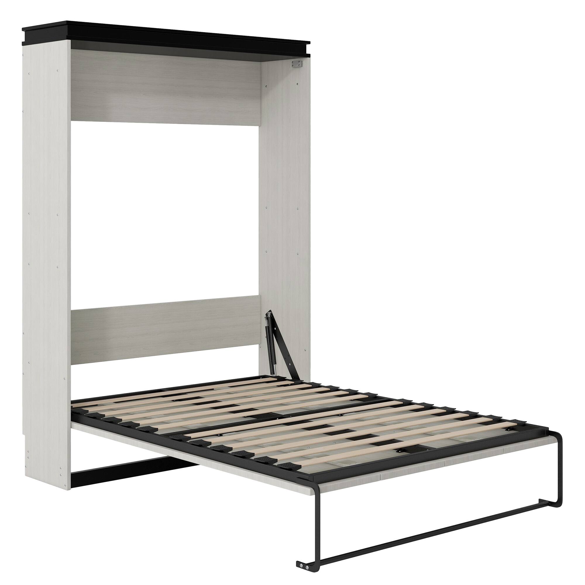 Alt View 10. Tiramisubest - Full Size Murphy Bed with Desk, Storage, Black+White, Solid Wood+MDF, 82x81x83 inches, 355 lbs - Black White.